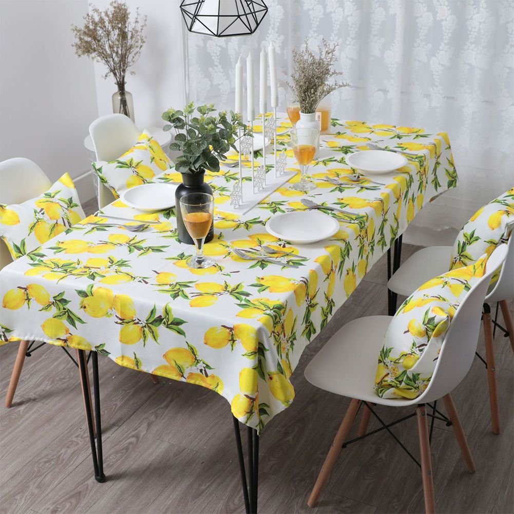 Yfashion Waterpoof Lemon Printing able Cloth Cover for ea able Dinning Decoration