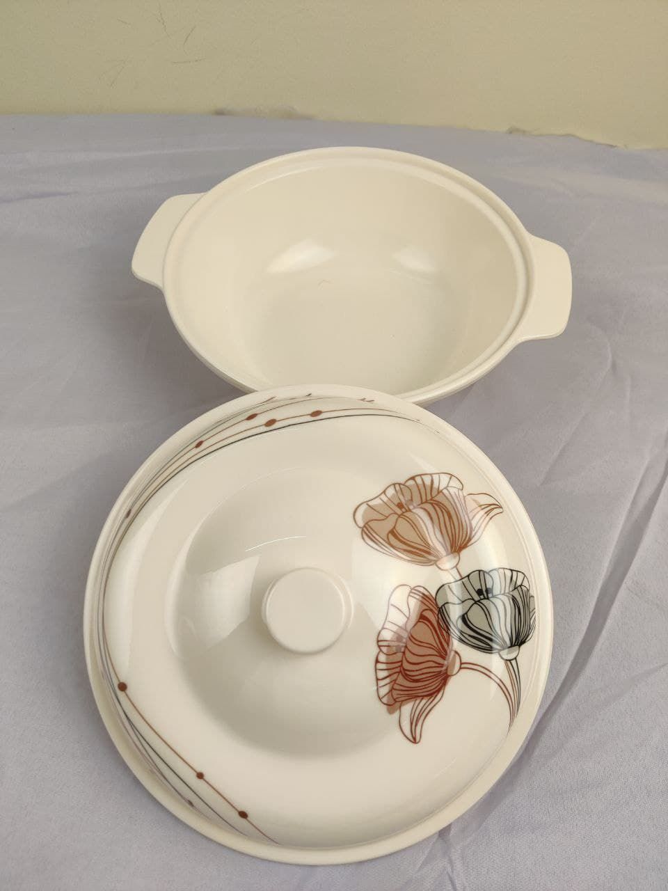 Melamine 7.5 Curry Bowl and Lid (2 Pcs) - Diamond Melamineware