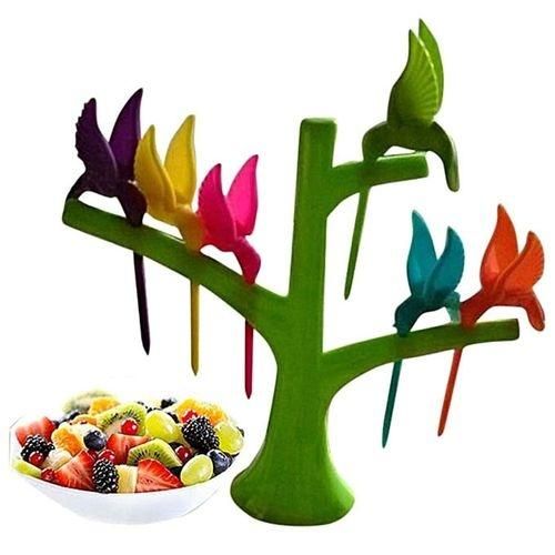 Bird Fruit fork Set - Green