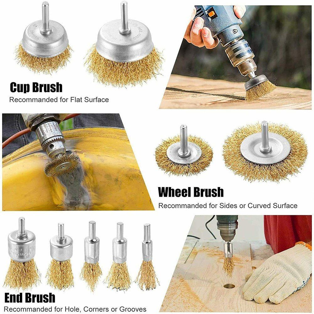 1pcs/set Brass Brush Wire Wheels Engraver Grinder Polishing Metal Rust Removal Brush Set Tools Brush Brushes Drill Rotary Tools