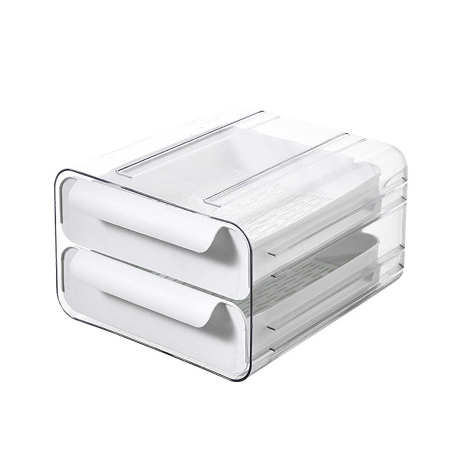 Storage Box Separate Design Drawer Type Double Layer Removable Partition Organizing Container Kitchen Tools