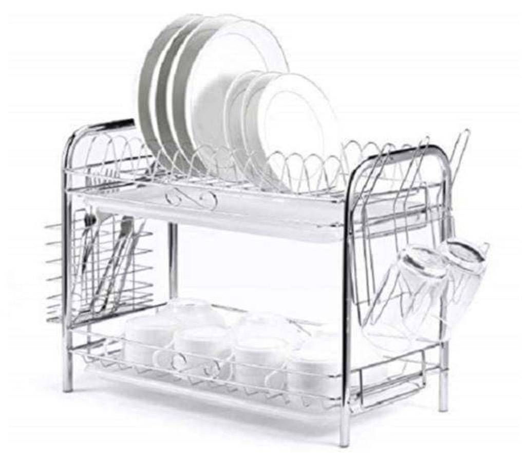 2-Layer Dish Drainer Rack - Silver