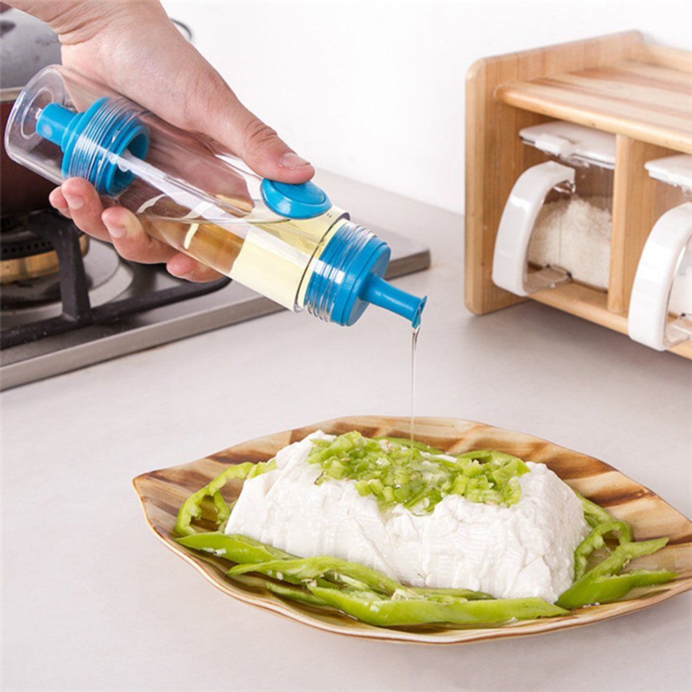 Creative plastic oil cans sauce bottles Seasoning optional Kitchen supplies - Blue