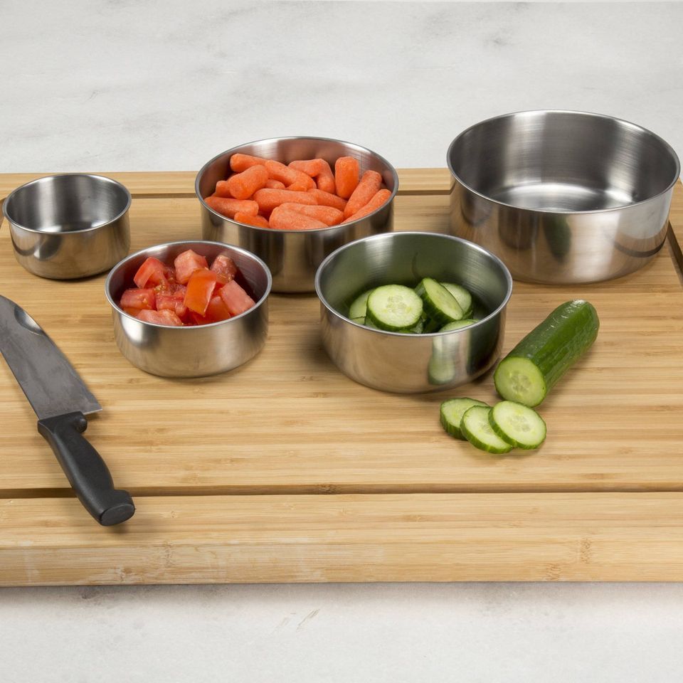 5pcs Stainless Steel Food Container Bowls with Plastic Lids