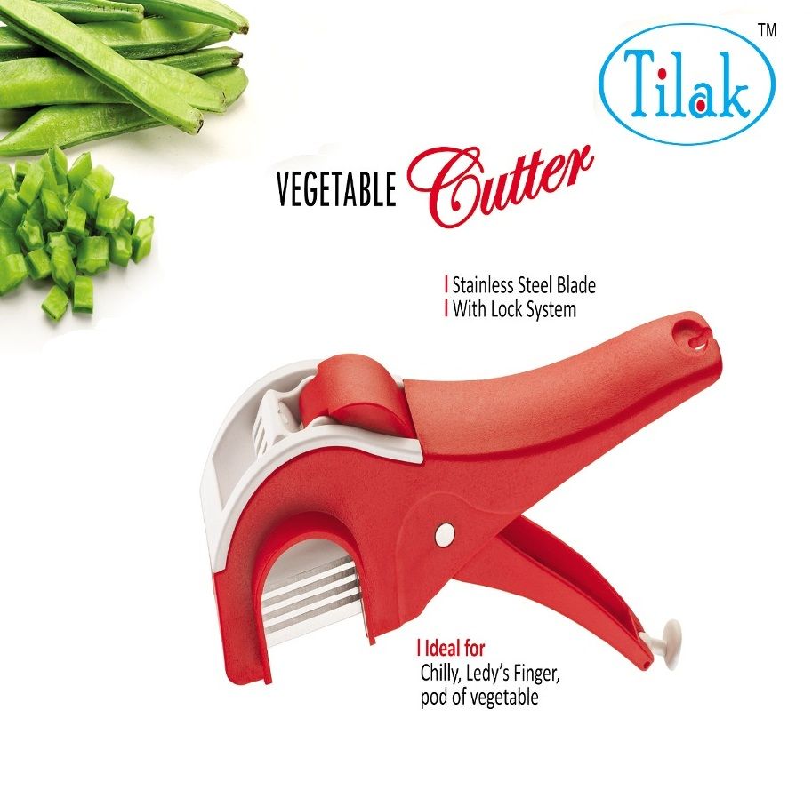 Tilak Kitchens Vegetable & fruit Cutter with super sharp edge blades and locking system, Best Multi-Purpose Manual Cutter & peeler
