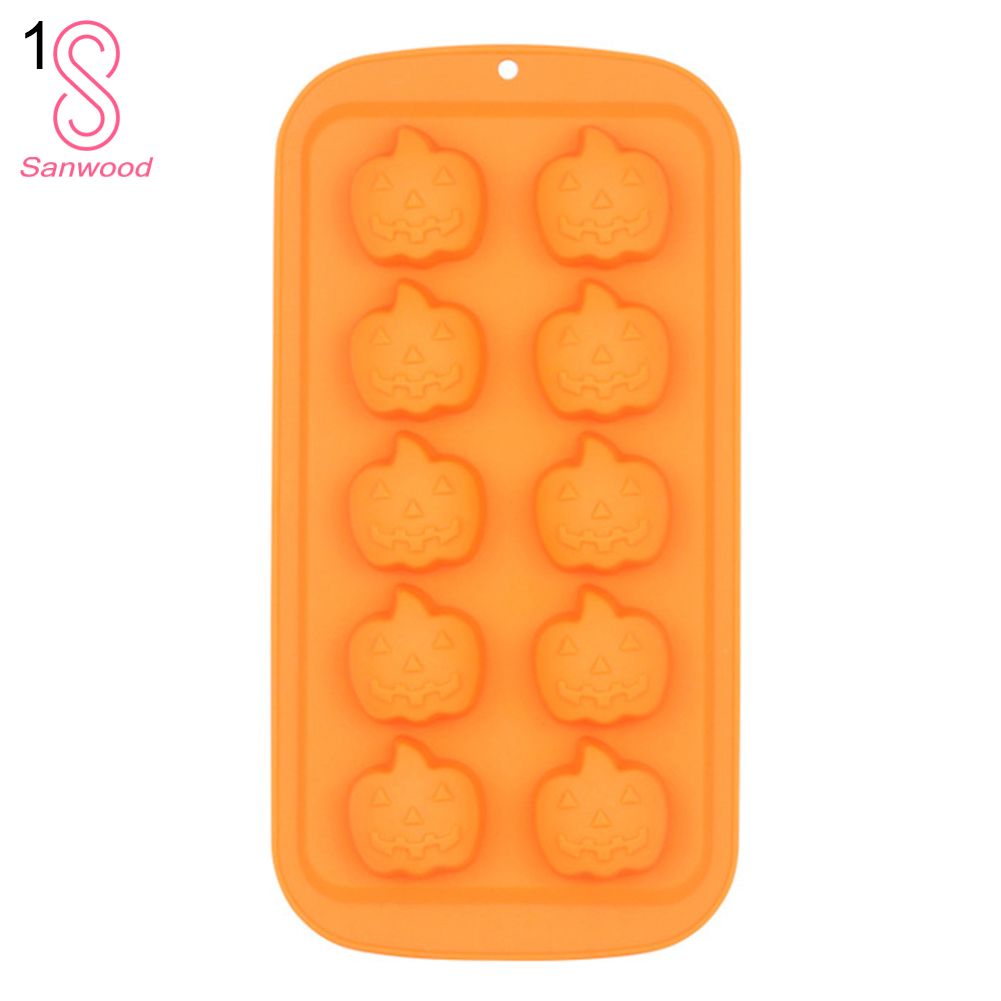 Halloween Skull Wizard Hat Pumpkin Shape Chocolate Mold Baking Decorating Tool