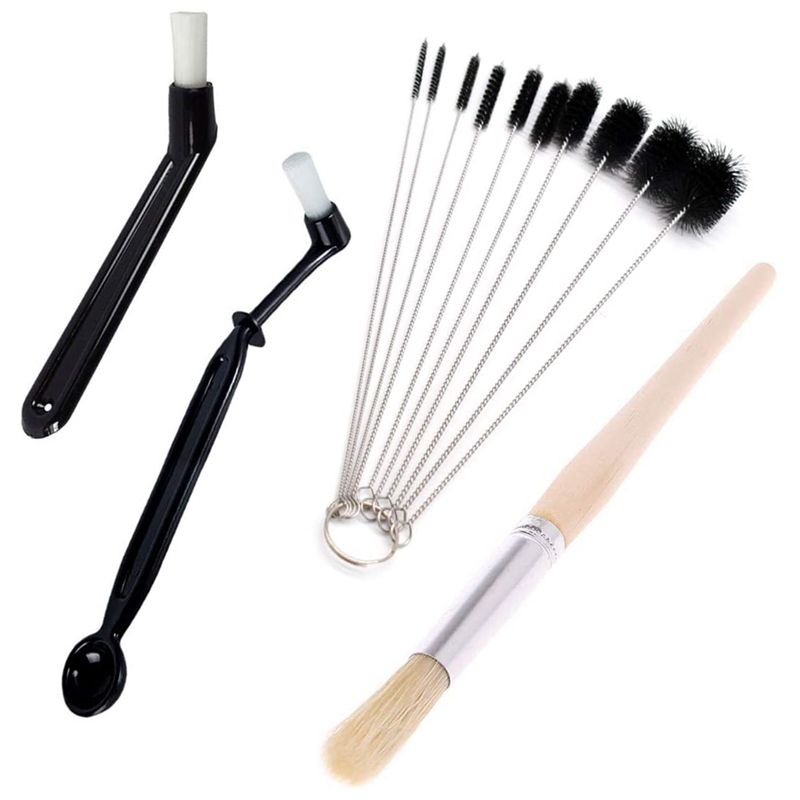 BRADOO- Coffee Cleaning Brush,4 Pieces Coffee Tea Bean Grounds Cleaner Tool Set for Grinder Espresso Machine Group Heads