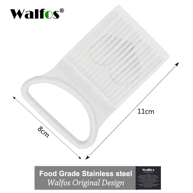 Easy Cut Onion Holder Fork Stainless Steel Plastic Vegetable Slicer Tomato Cutter Metal Meat Needle Gadgets Meat Frok-WALFOS White -2pcs