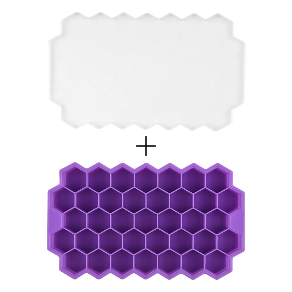 Honeycomb Ice Cube Trays with Removable Lids Silica Ice Cube Mold BPA Free