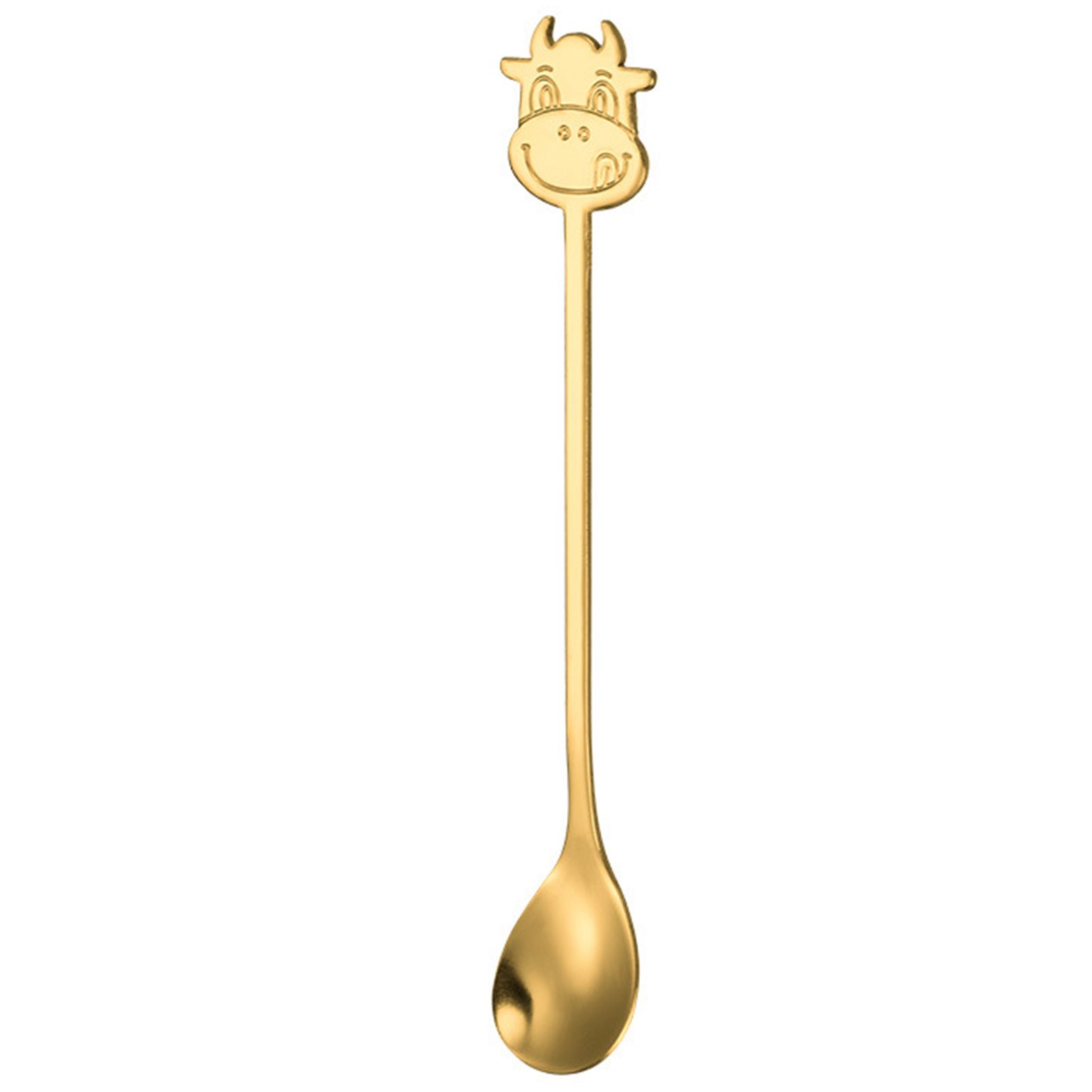 Creative Stainless Steel Bull Head Pattern Coffee Stirring Teaspoons Tea Dessert Spoon for Kitchen