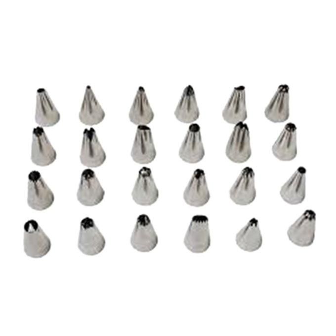 24 Piece High Quality Nozzle Set - Silver