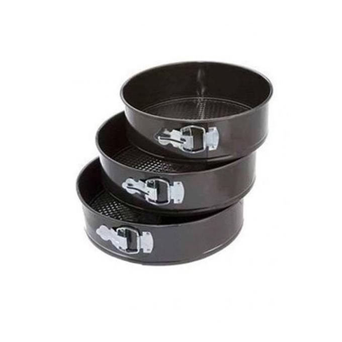 3 Pcs Round Shape Cake Mould - Black