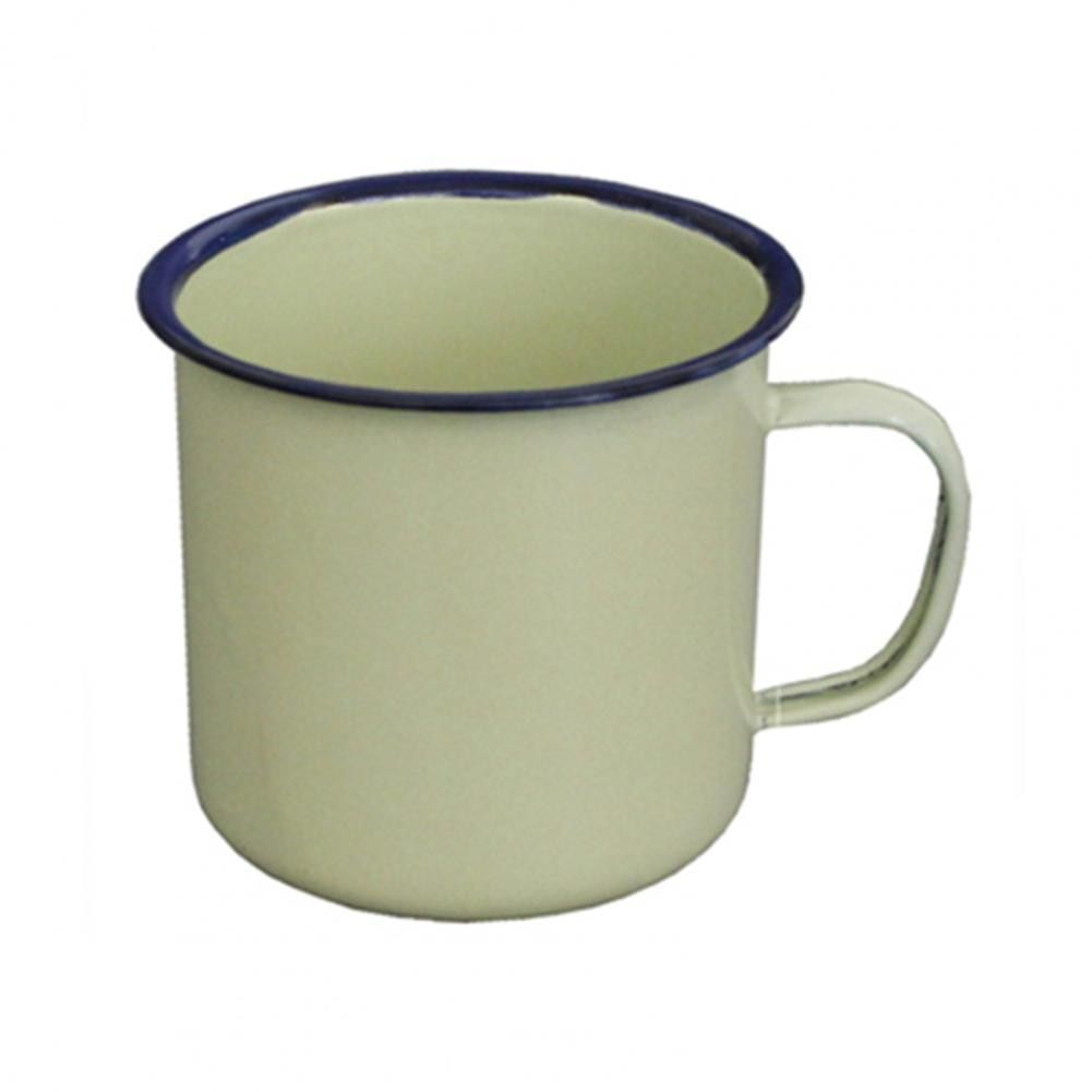 Nostalgic Retro Style Water Mug Anti-wear Long-lasting Enamel Drinking Mug Solid Color Multi-use Practical Coffee Cup for Home