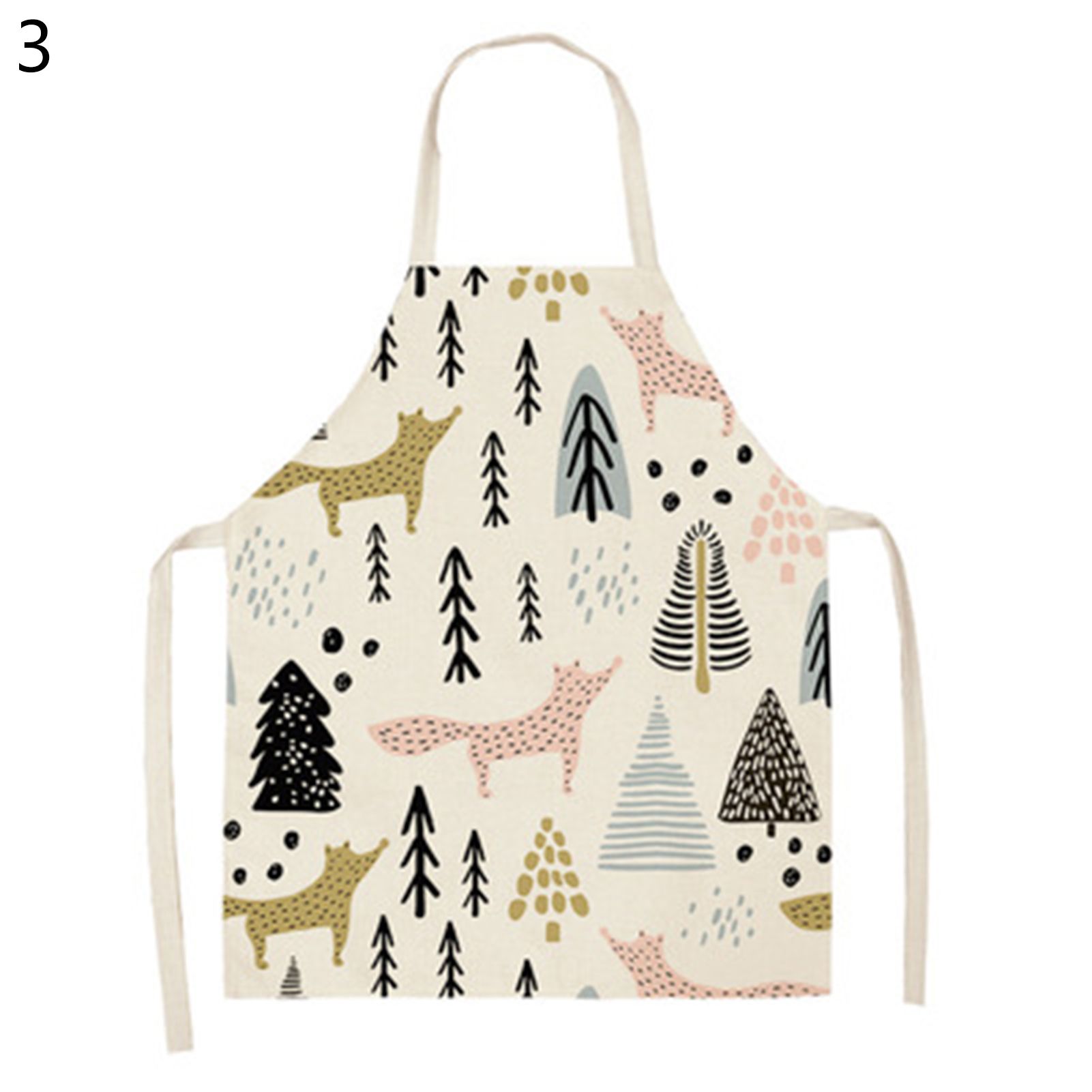 Cooking Apron All Matcd Cartoon Fox Pted Cooking Bib