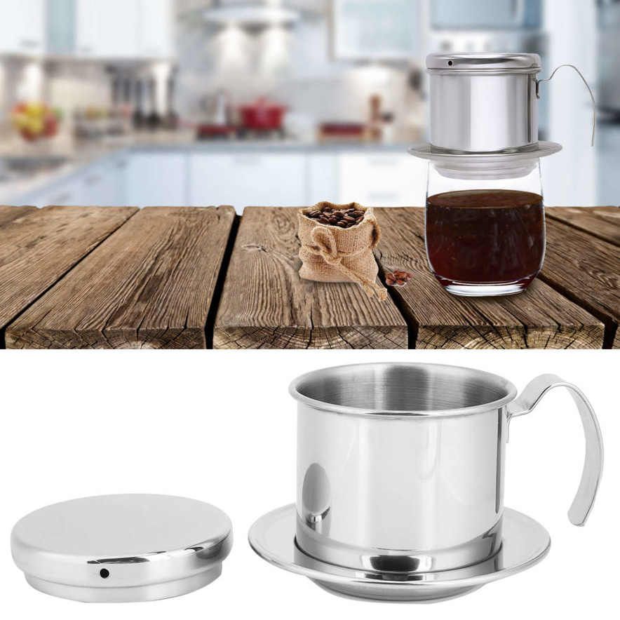 Drip Coffee Filter Pot Silver 304 Stainless Steel Hhousehold Bbrewing Utensils