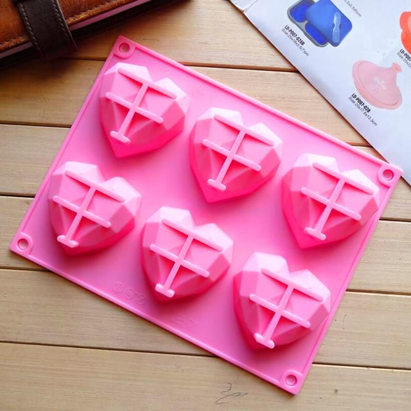 Silicon 6 heart diamond mold