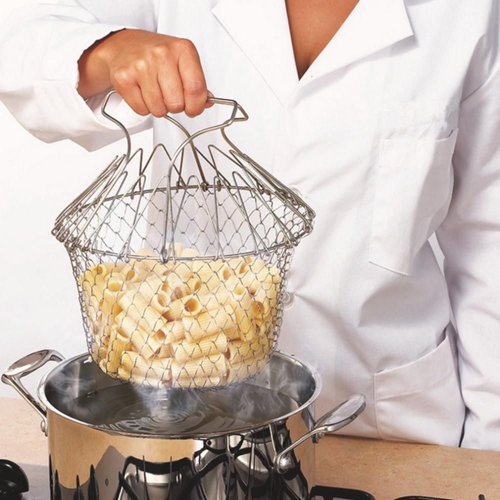 12-in-1 Kitchen Chef Fry Basket ফুটন্ত তেলে রান্নার মাল্টি ফাংশনাল বাস্কেট