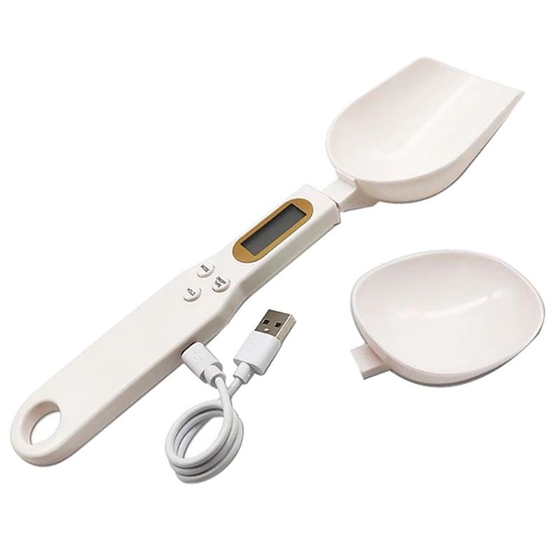 JAERBEE USB Charging Measuring Spoon Gram Scales Electronic Digital Gramera Dimensional Weighing for Powder Flour Kitchen Tool