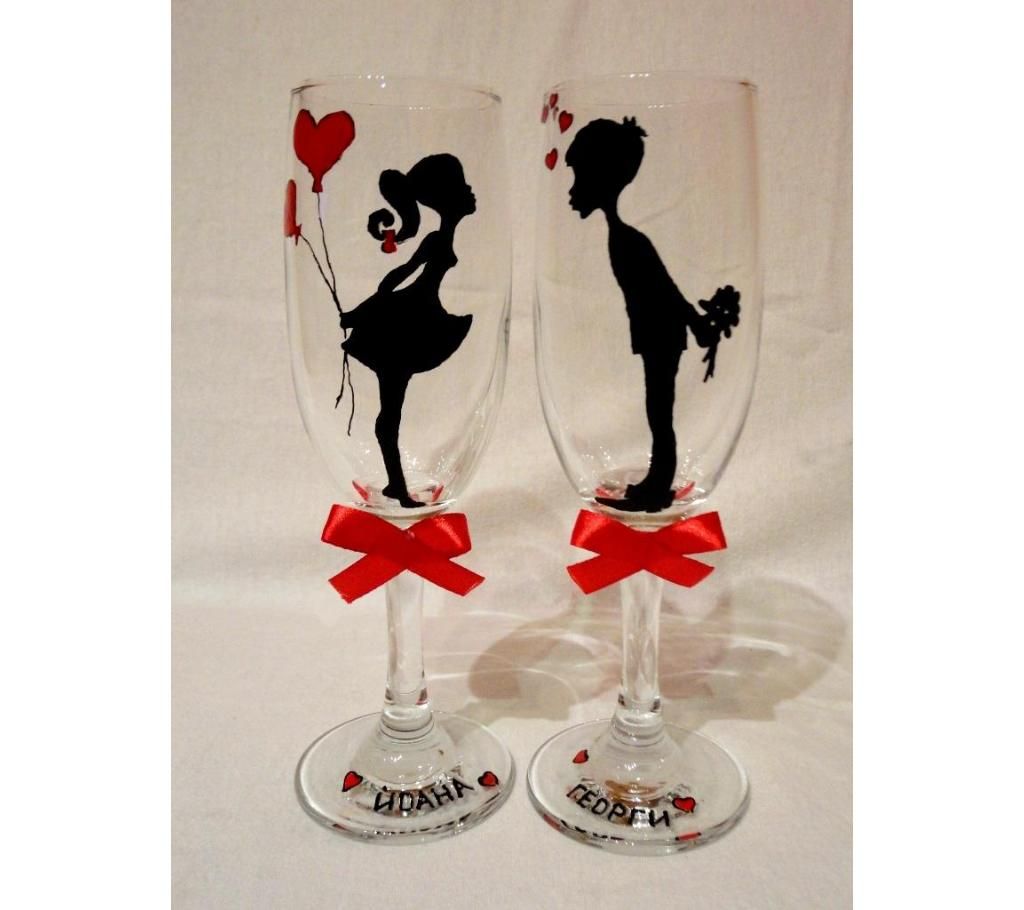 Romantic wine glass