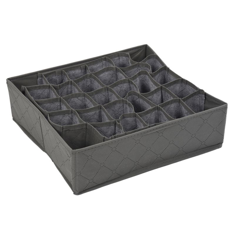 30 Cell Bamboo Charcoal Underwear Bar Ties Socks Drawer Closet Organizer Storage Box