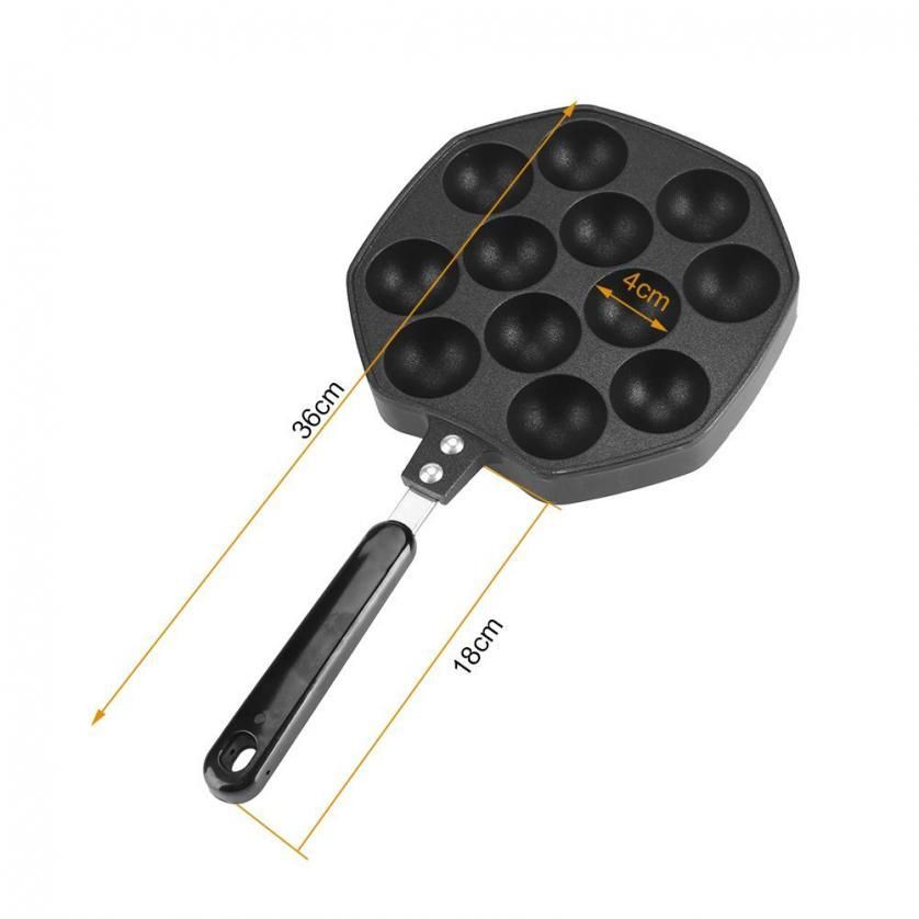 12 Cavities Home Takoyaki Pan Octopus Cake Maker Snacks Bake Grill Mold Plate HG