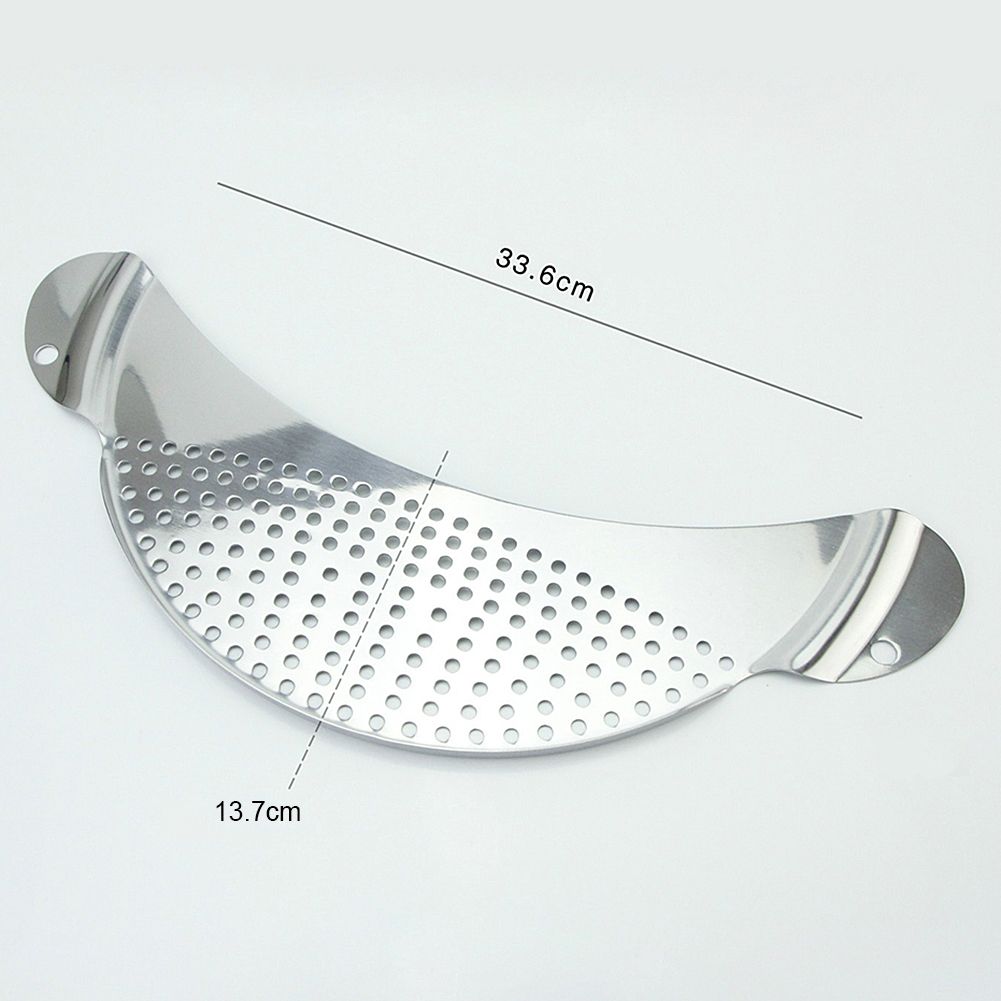 Pot Pan Strainer Board Crescent Shape Draining Hole Wash Fruit Vegetable Filter