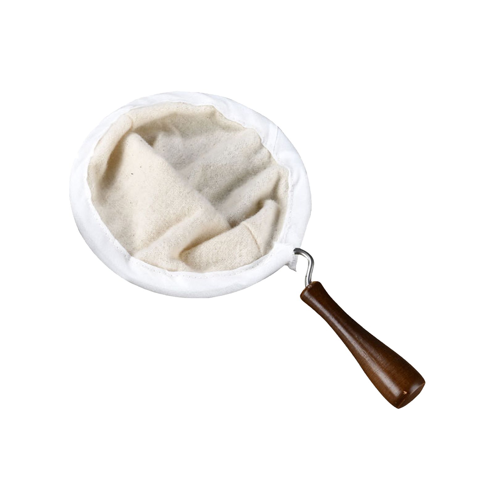 Coffee Filter Heat Insulation Soft Handle Wooden Fabric Handmade Reusable Tea Filter for Home