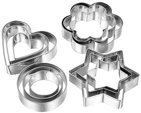 Cookie Cutter 12 Pcs - Silver
