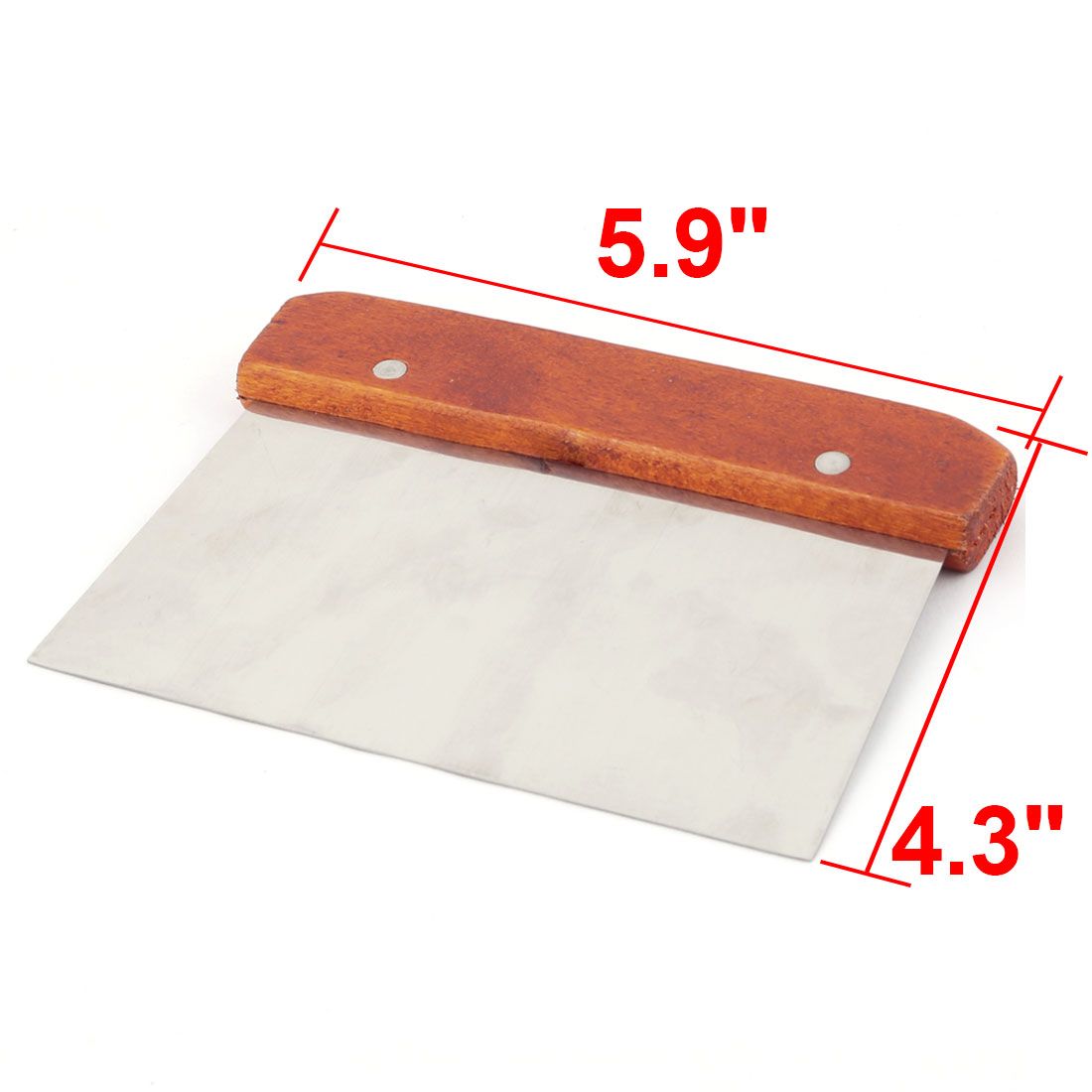 1Pcs Scraper Wood Handle (Round Shape) Stainless Steel - Kitchen Accessories - Kitchen Accessories - Kitchen Accessories