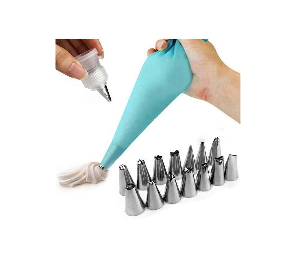 Cake Decorator cotton bag with cream nozzles set