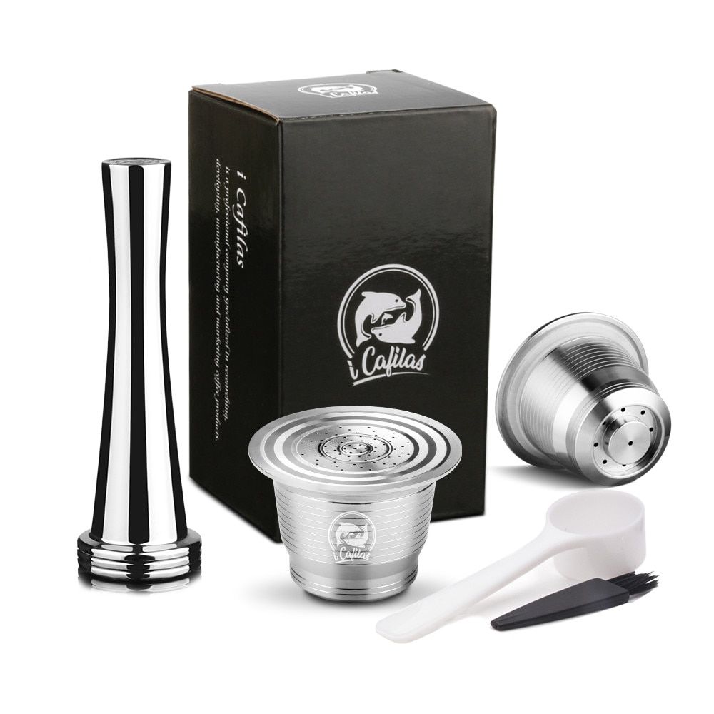 iCafilas Coffee Capsule For  Stainless Steel Coffee Capsules Refillable Reu Filters For Espresso Coffee Machine
