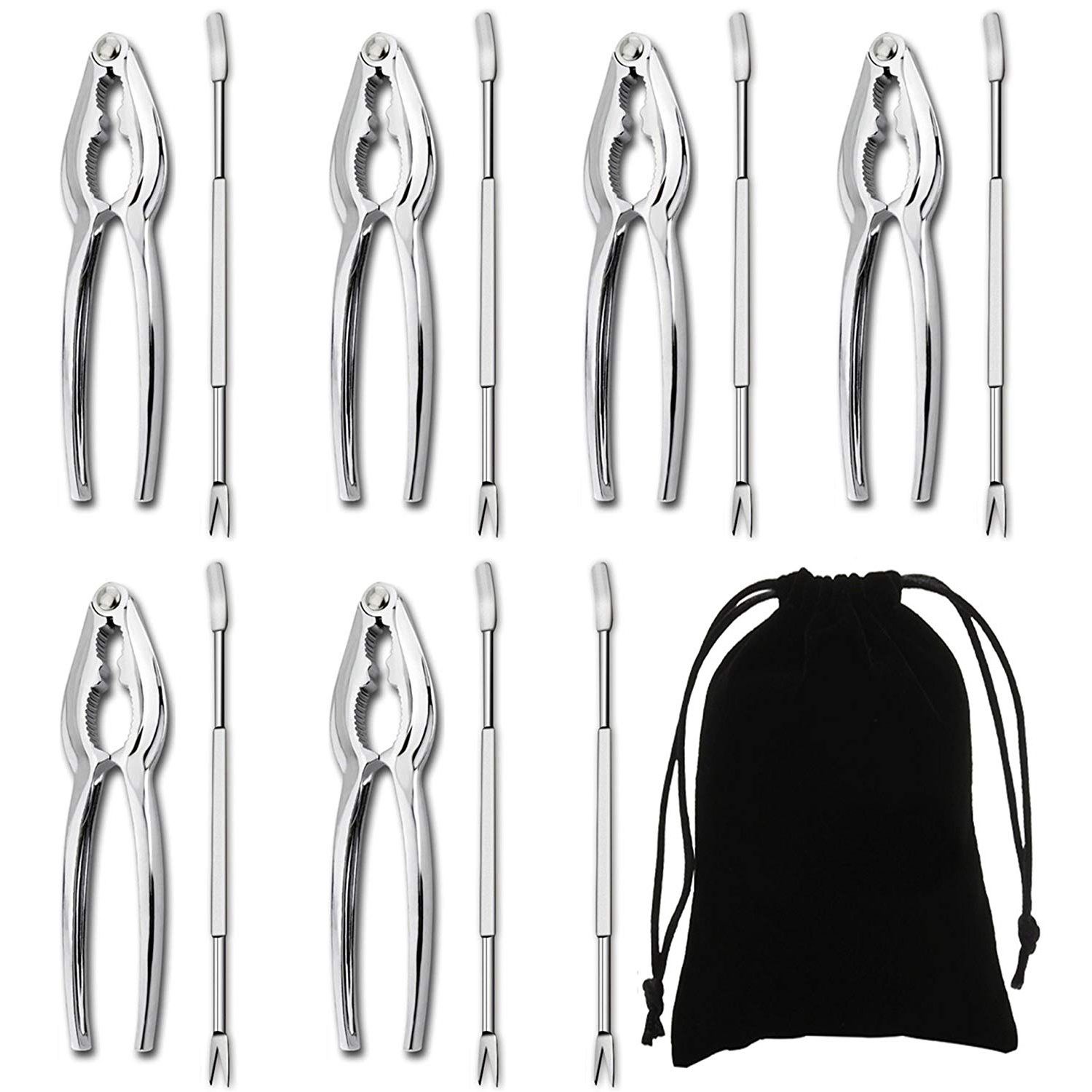 Seafood Tools Set Including 7 Forks and 6 Lobster Crab Crackers Nut Clip Nut Cracker Set Seafood Tool Kit Nut Cracker Tool