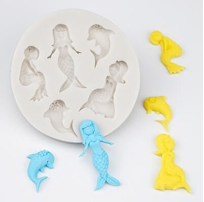 3D Mermaid Tail  Silicone Molds Shell Starfish Soap Mold Cake Decoration Tools Sugar Craft Candle Moulds DIY Craft Fondant Molds