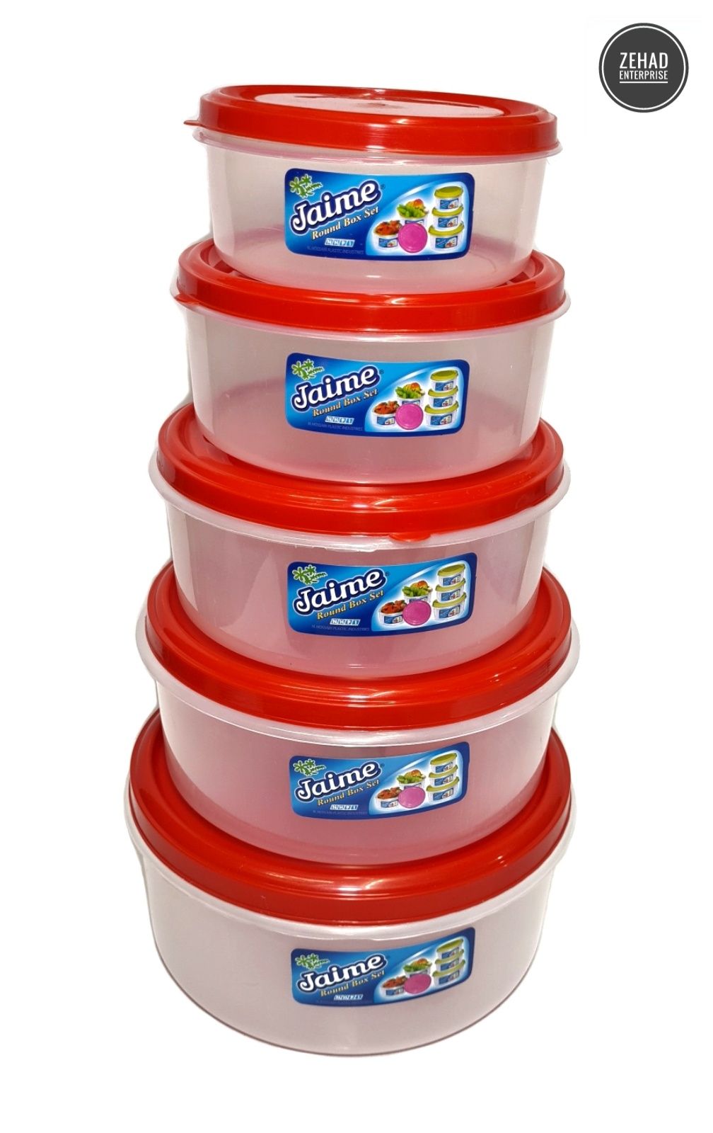 5 Pcs Jaime Round Box Set Food Storage Container Bati Set Box