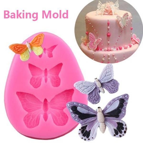 Butterfly Mold Silicone Baking Accessories 3D DIY Sugar Craft Chocolate Cutter Mould Fondant Cake Decorating Tool