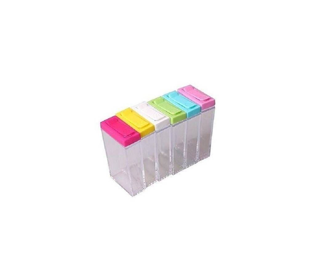 6 Pieces Spice Storage Pot - Transparent