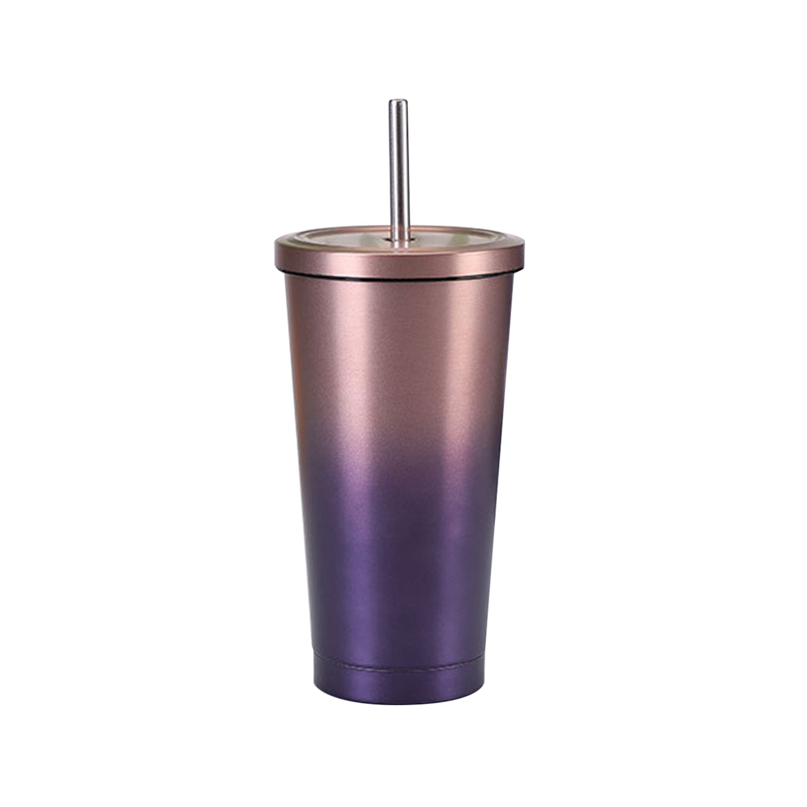 500ml Stainless Steel Mug Easy to Clean Large Capacity Multi-colored Double-layer Mug for Office