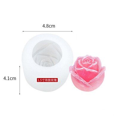 3D Big Ice Cream Ball Maker Reu  Cocktail Mould Tools Ice Cube Form Silicone Rose Shape Icecream Mold Tray