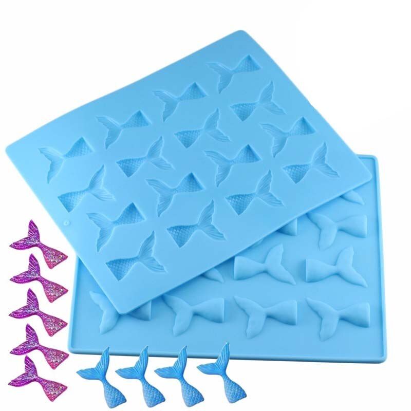 25*20*0.3cm Non-toxic Mini Mermaid Tail Chocolate Silicone Mold Cupcake Baking Accessories Fondant Molds Cake Decorating Tools