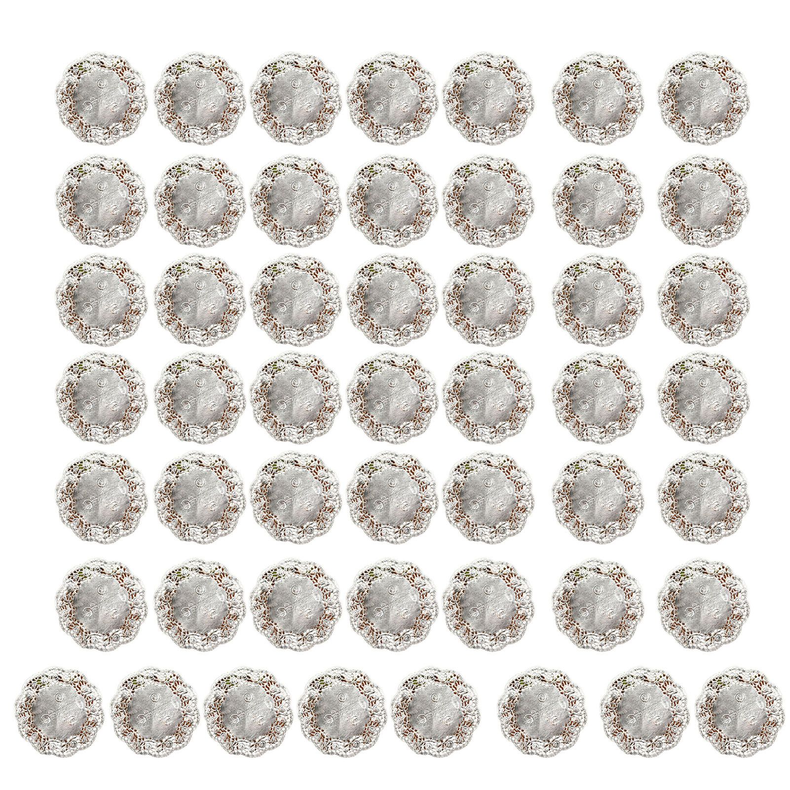 50Pcs/Set Exquisite Lace Edge Dessert Mat Beautiful Heat Insulation Paper Cake Mat for Home
