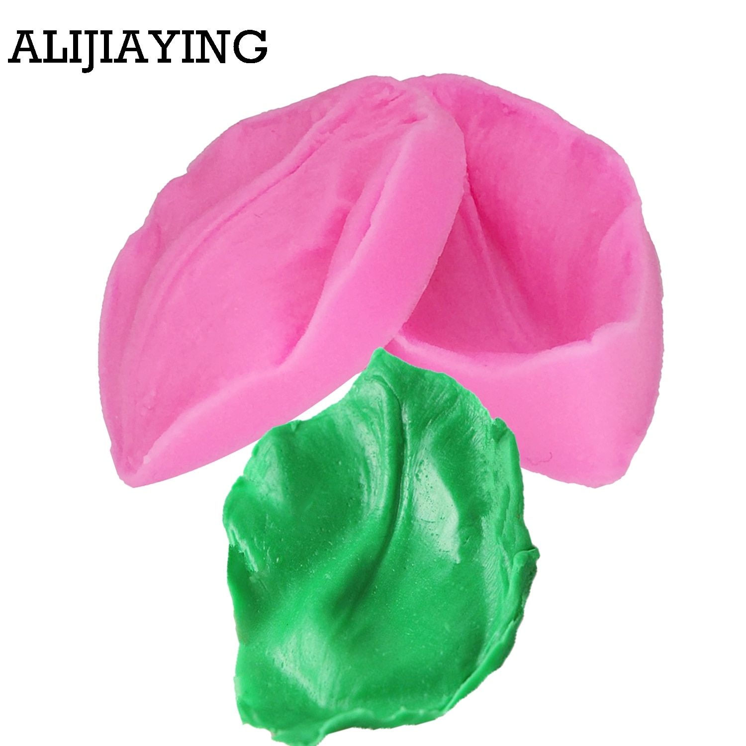 M1198 2 pcs/set Leaves Tulip Petal flower petal Cake Mold Sillicone Leaf Shape Fondant Cake Mold DIY Cake Decorating Tools