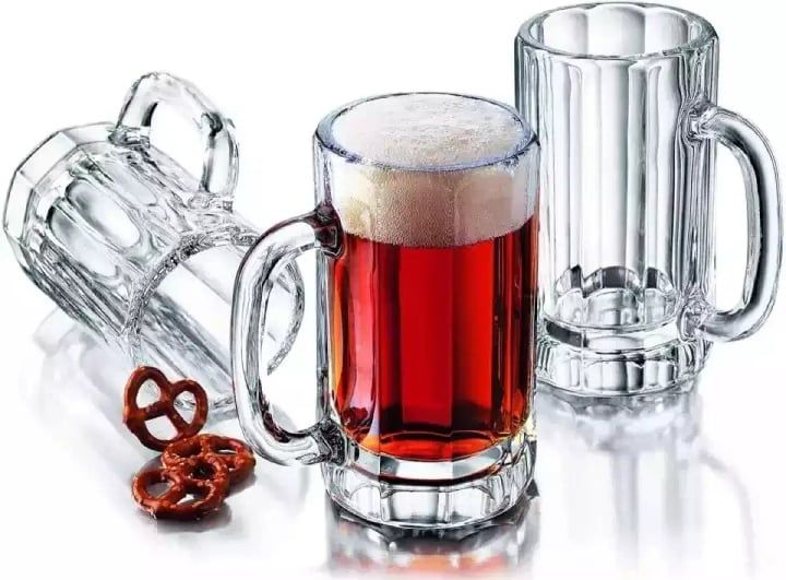 Transparent Water Mug 400ML Glass (3 Piece)