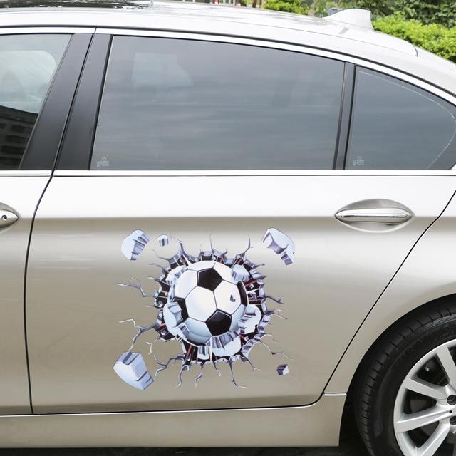 【BestGO】18*15 CM Car Stickers Soccer Ball Football Wall Funny Decal Car Covers Motorcycle Scratch Realistic Football Stickers