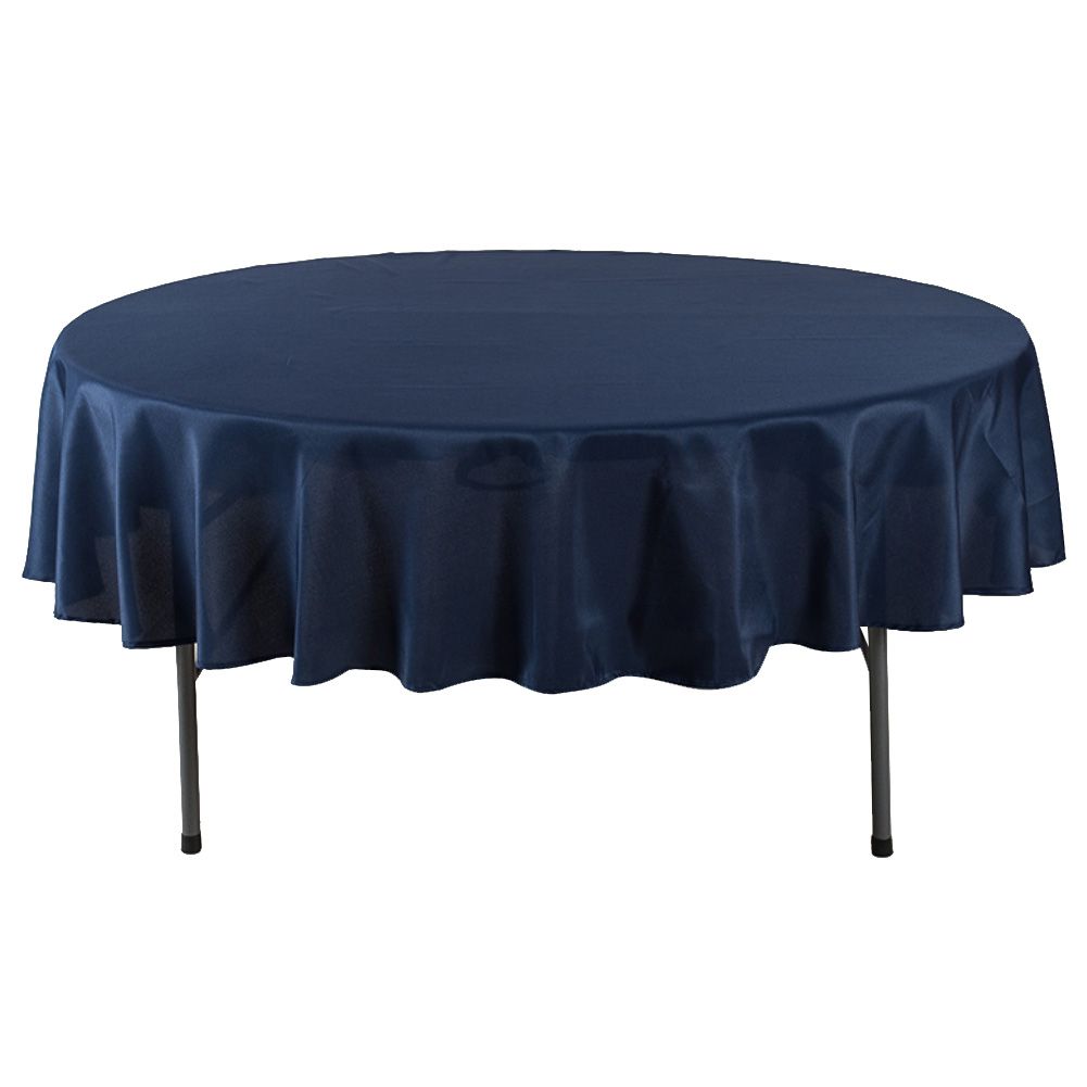 Kitchen Dining Room Restaurant Hemming Solid Color Round Tablecloth Party Decor