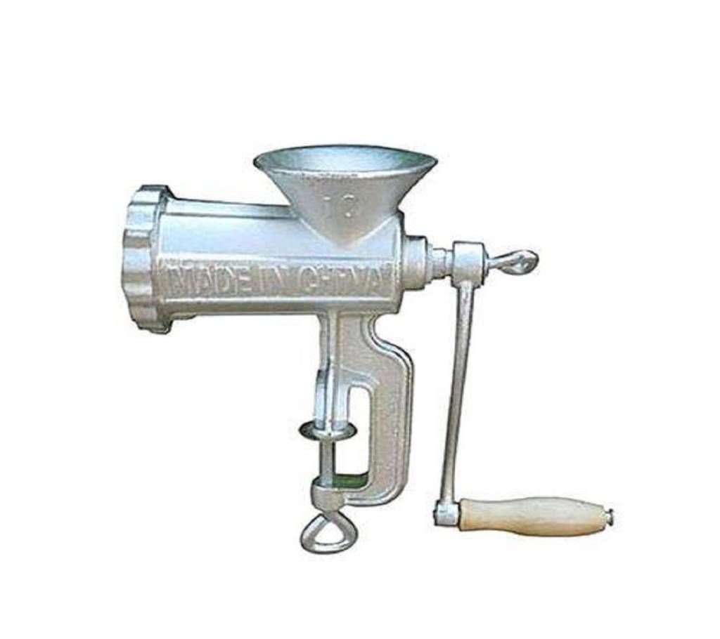 Cast Iron Hand Operated Meat Grinder - Silver