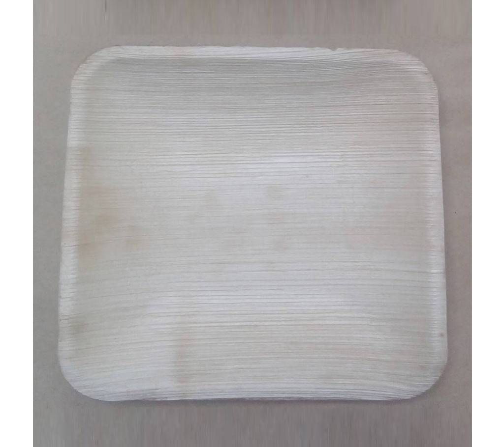 10 inch Square Disposable Areca Leaf Plate - 50 pieces