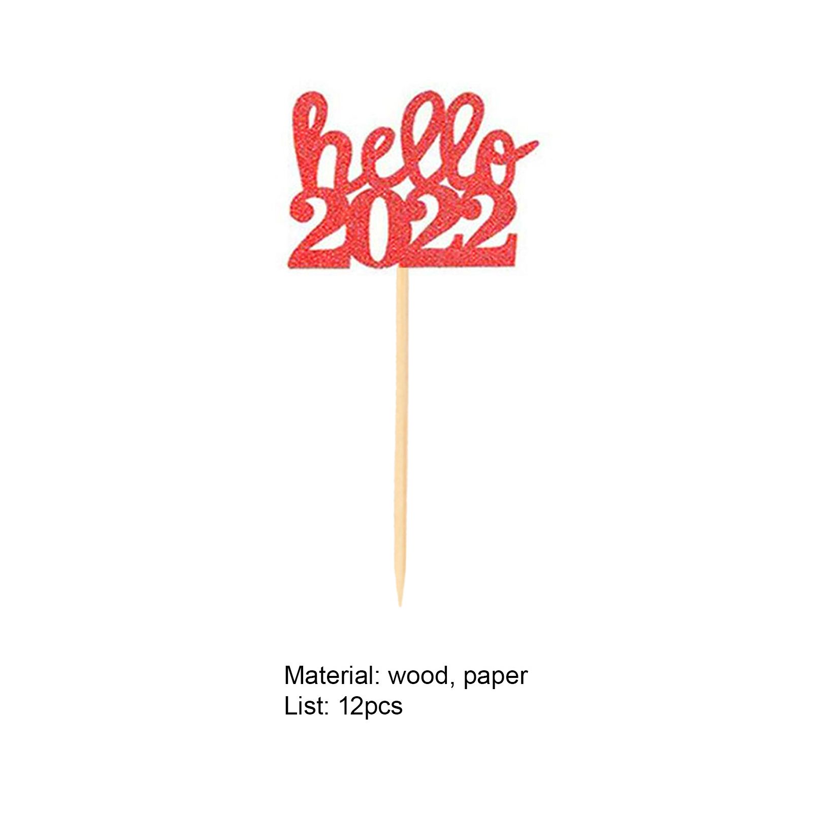 HelloWorld Pastry Topper Eco-friendly 2022 Happy Wishes Pastry Topper
