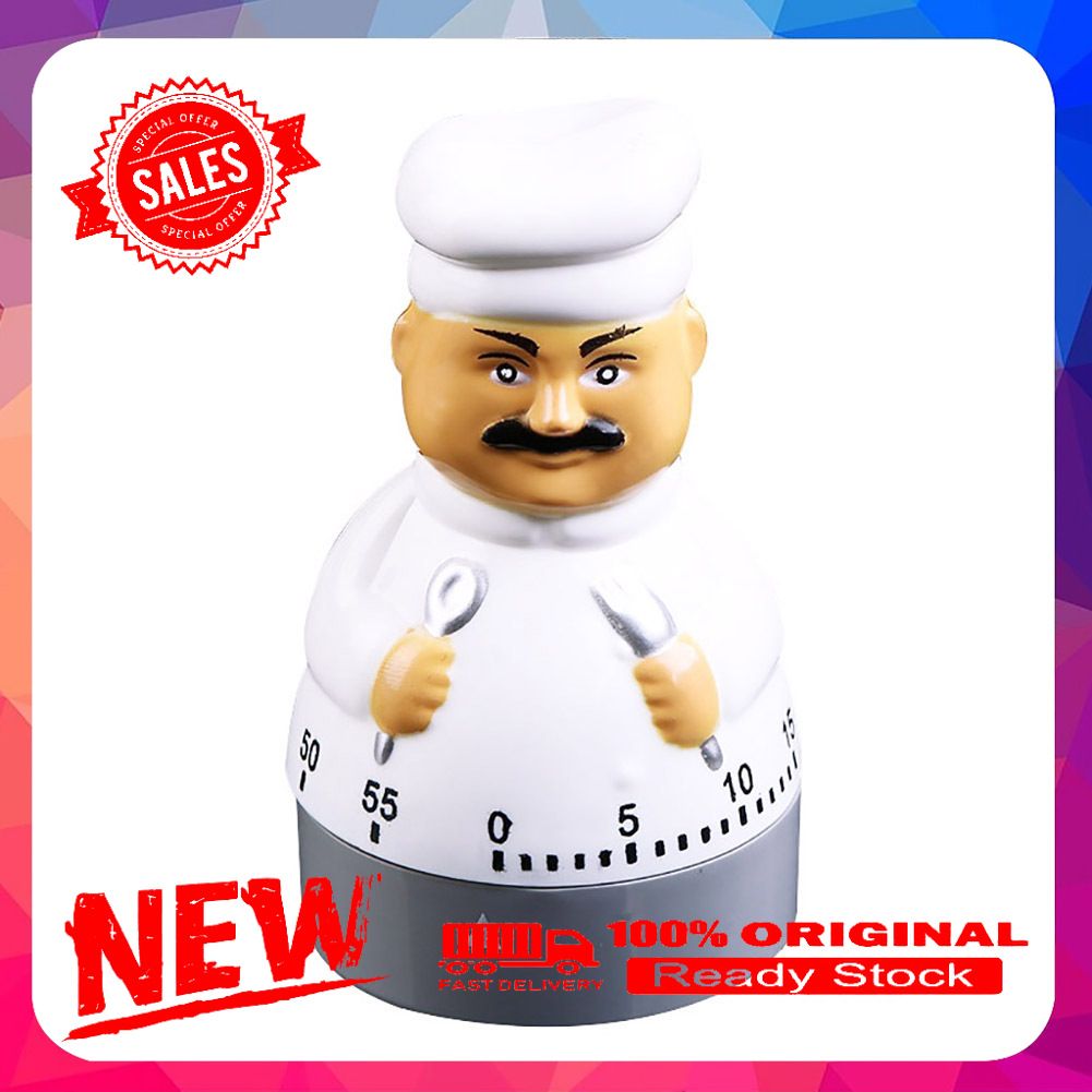 Chef Design Kitchen Electronic Mechanical Countdown Timer Stopwatch Alarm Clock