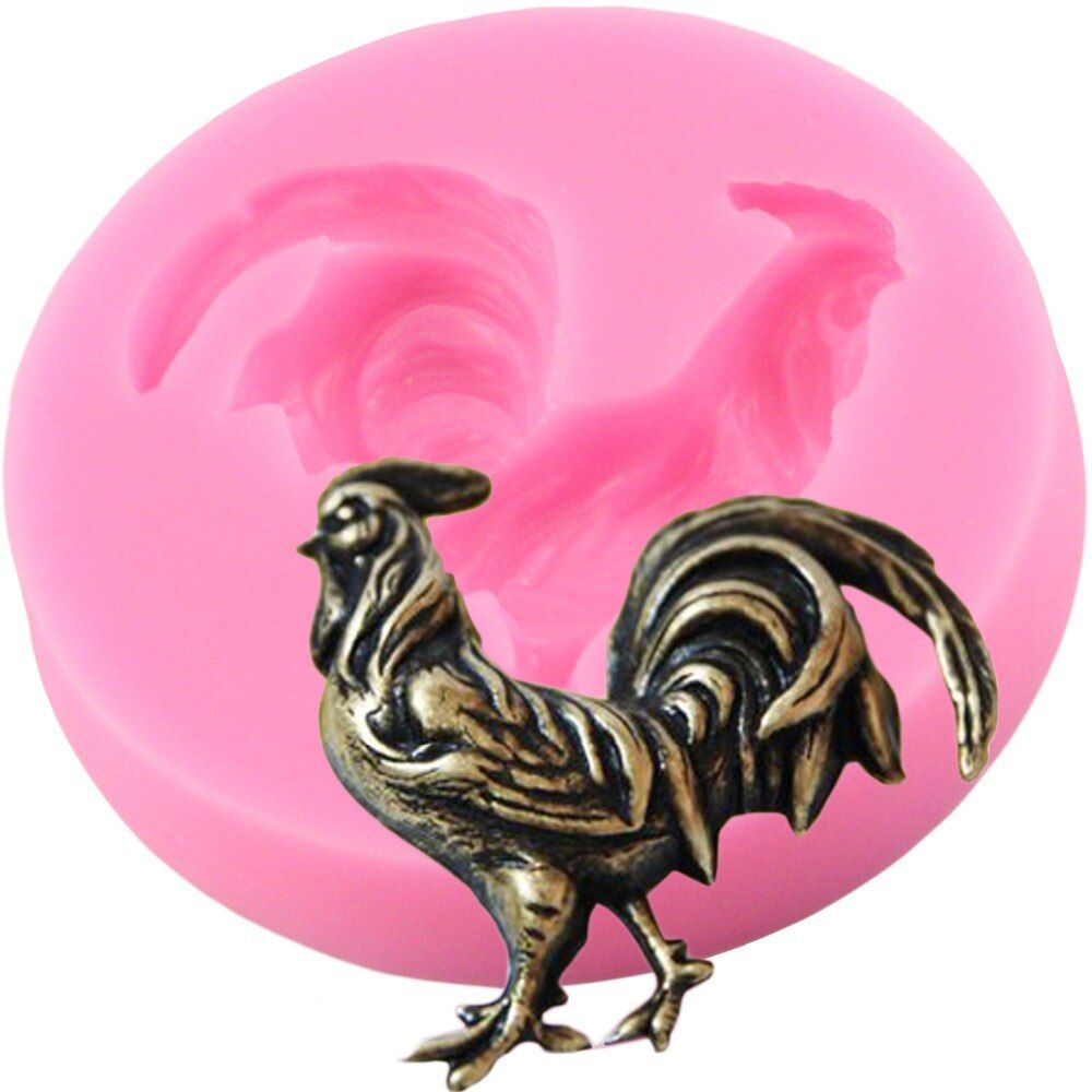 DIY Cock Chicken Silicone Molds Sugar Paste Candy Chocolate Mold Fondant Cake Decorating Tools Polymer Clay Moulds