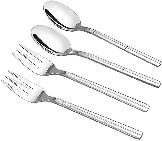 Stainless Steel Tea Spoon and Fork Spoon - 12 Pieces Set